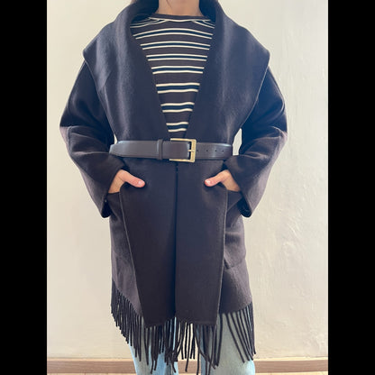 Cappotto co frange e cinta art.TAC0072 VICOLO