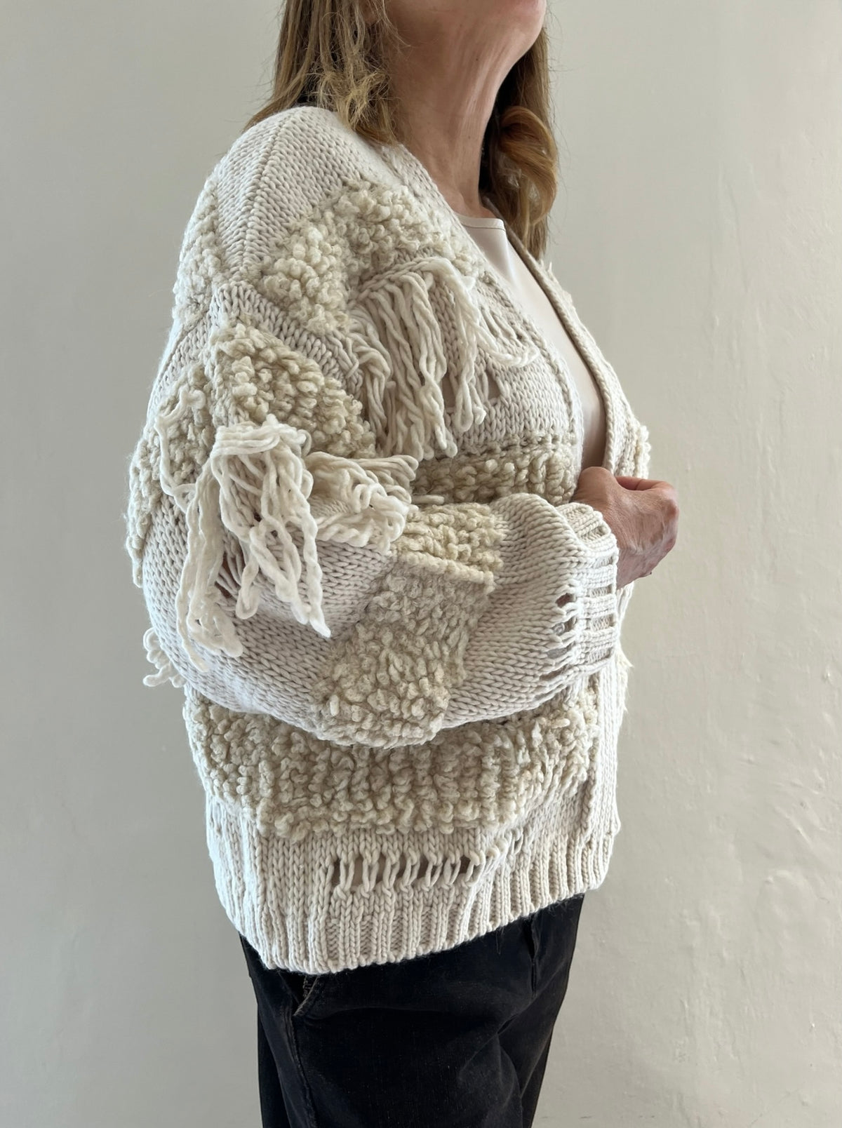 Cardigan con frange art. W26IT125 Gold&Gold