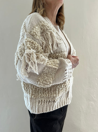 Cardigan con frange art. W26IT125 Gold&Gold