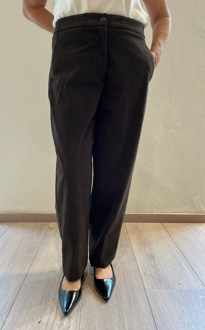 Pantalone a coste in velluto Art. L15YBG CIGNO LOLA by SANDRO FERRONE