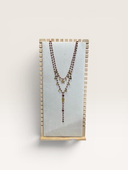 Collana rosario doppia mare con charm BARBARA BURGIO