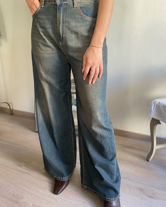 Jeans palazzo slavato art. GIUSI TENSIONE IN