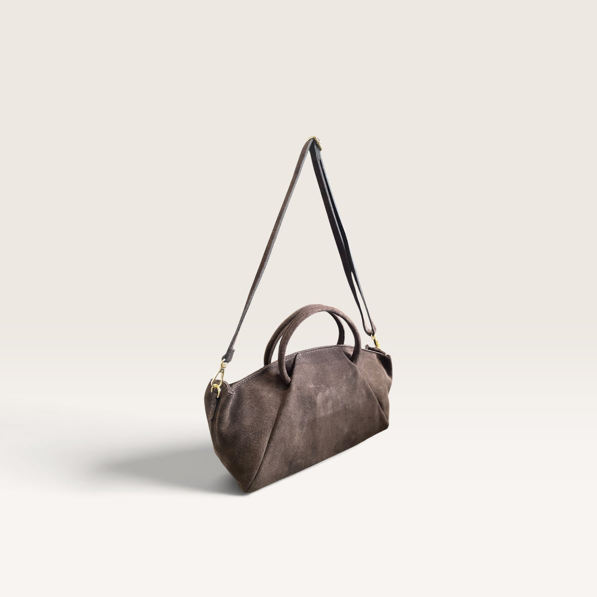 Bauletto in pelle scamosciata