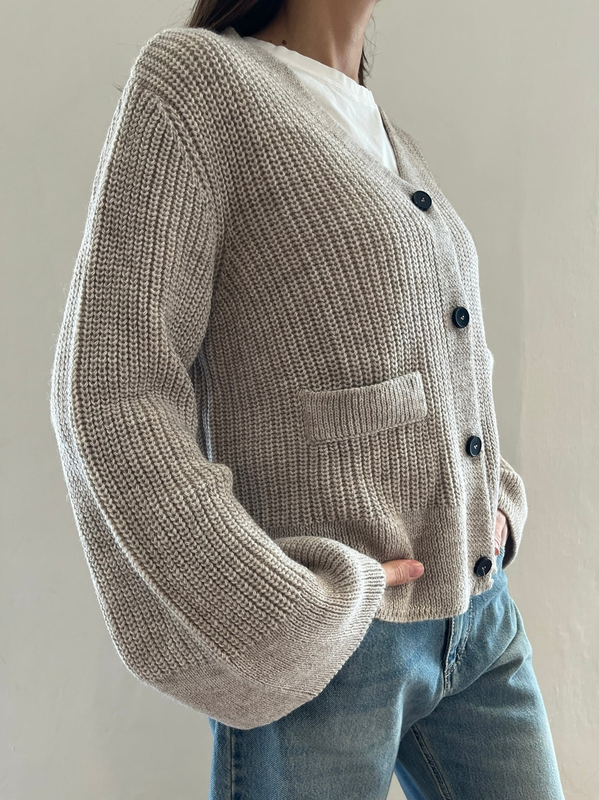 Cardigan a maglia inglese con manica ampia art. 5AC5034 VICOLO