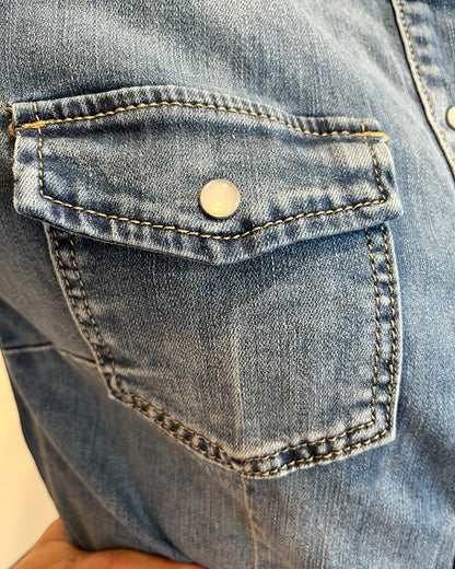 Camicia jeans con automatici art. C507610550 PLEASE