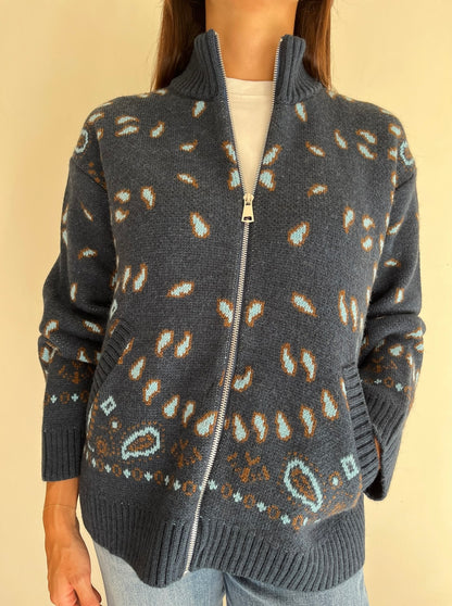 Cardigan in fantasia con zip art. W6HMG04A Tensione In