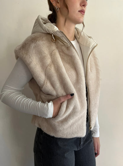 Gilet imbottito con eco fur art. GL0638 Cheap&Chic