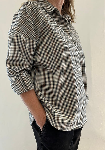 Camicia in fantasia micro-check art. Quaderno Scenario