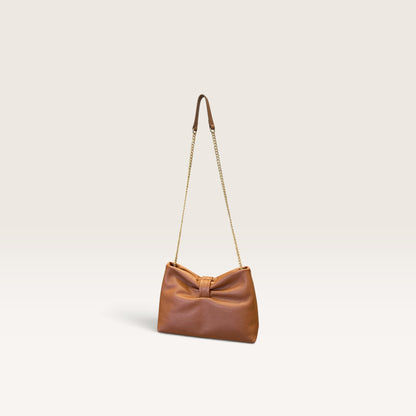 Borsa con tracolla in pelle martellata