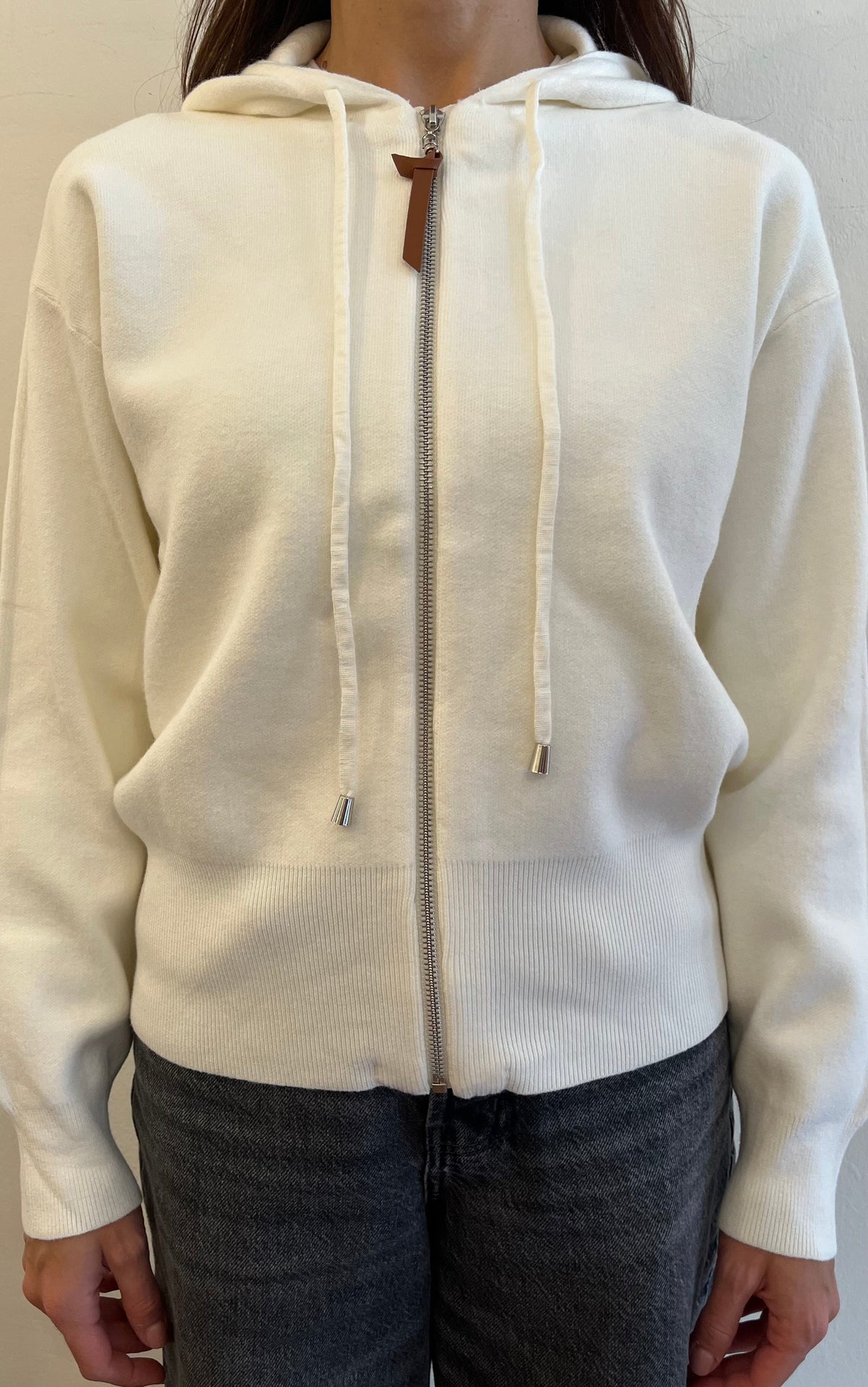 Cardigan con zip e cappuccio in viscosa art. JN1336