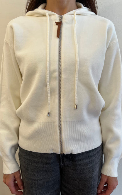 Cardigan con zip e cappuccio in viscosa art. JN1336