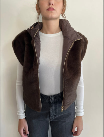 Gilet imbottito con eco fur art. GL0638 Cheap&Chic