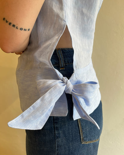 Top smanicato con nodo laterale art. MIA CENTOLINO