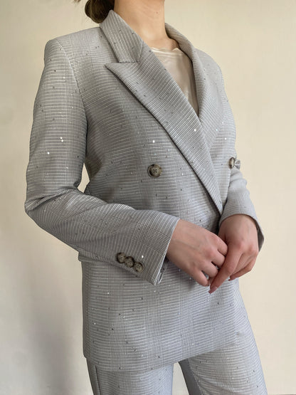 Tailleur quadri con mini paillettes VICOLO