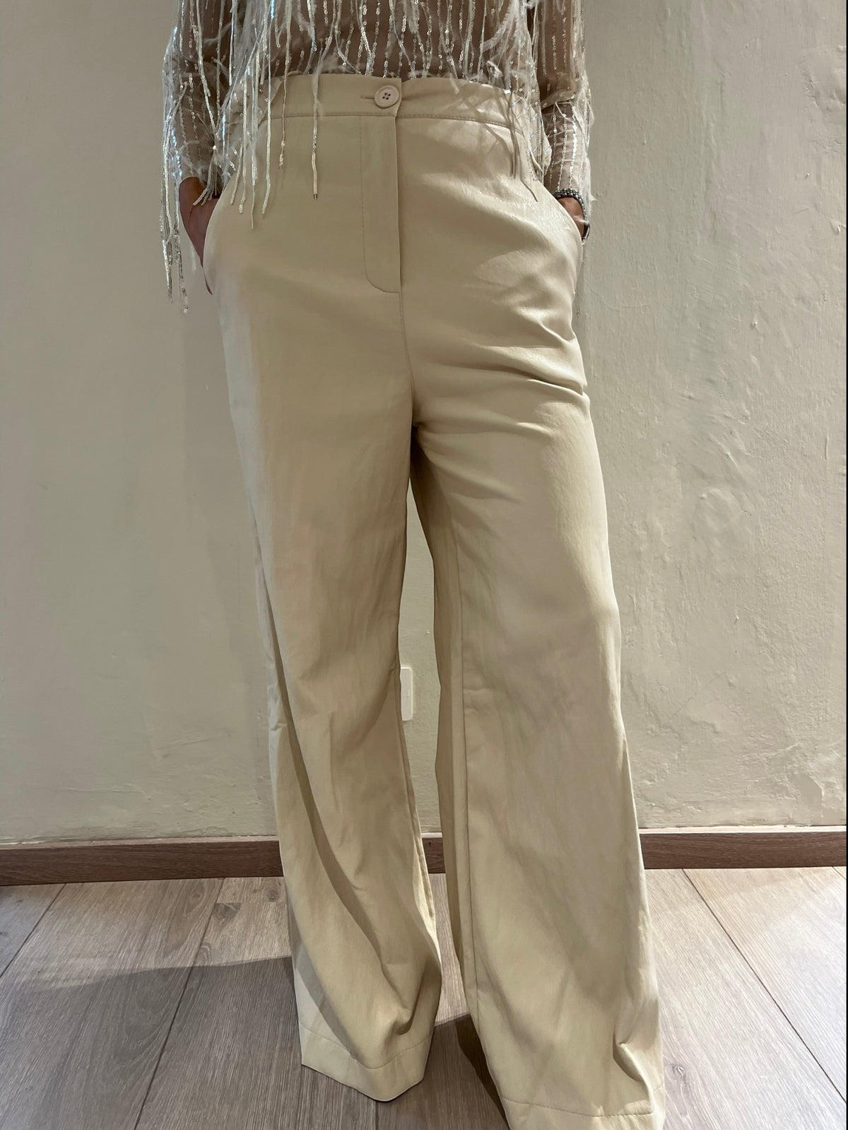 Pantalone a palazzo in ecopelle art. 22225AI26CAMP TENSIONE IN