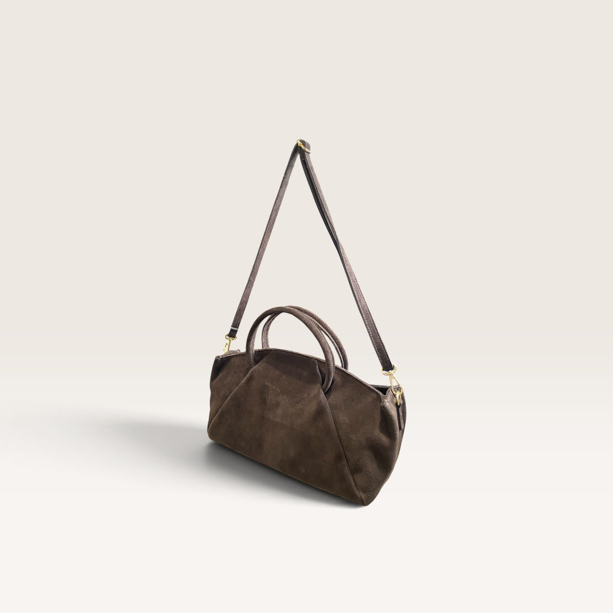 Bauletto in pelle scamosciata