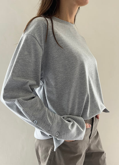 T-shirt oversize con polsino a camicia art. FW260049 TENSIONE IN