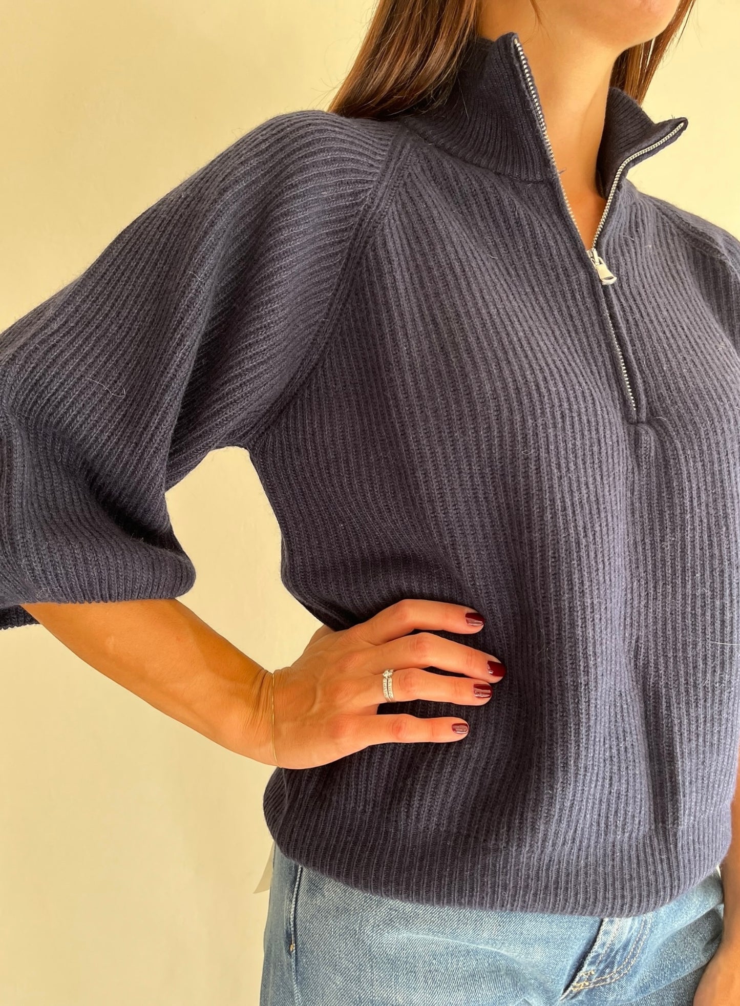 Lupetto mezza zip a maglia inglese art. D82217 Tensione In