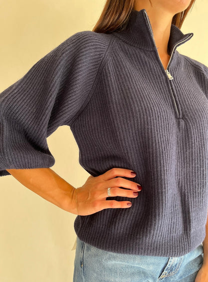 Lupetto mezza zip a maglia inglese art. D82217 Tensione In