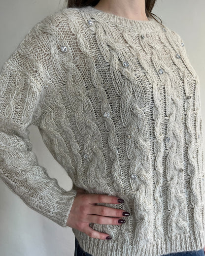 Maglia trecce con lurex e brillanti art. 33068F VICOLO