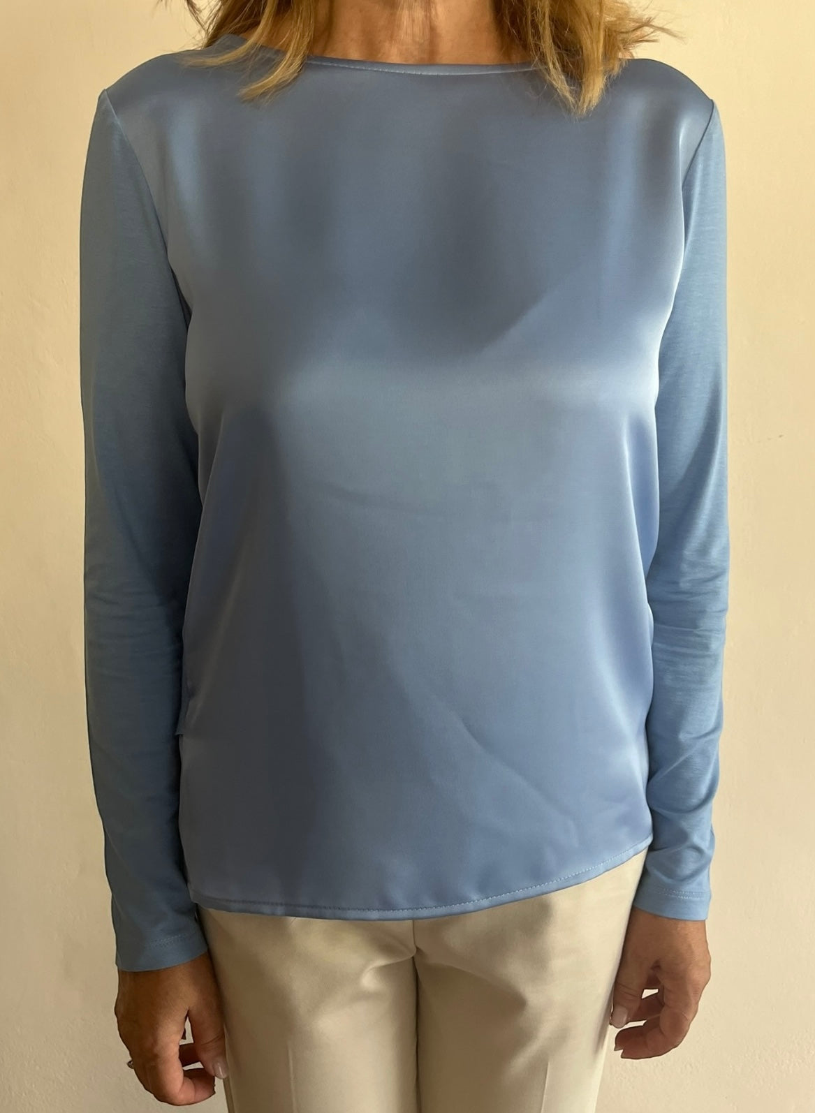 Blusa effetto raso con maniche e retro in jersey art. S7YGMINORI Sandro FERRONE