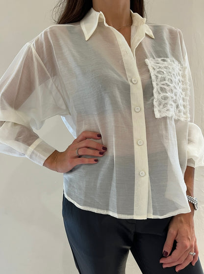 Camicia con taschino ricamato art. W26C109CAMP TENSIONE IN
