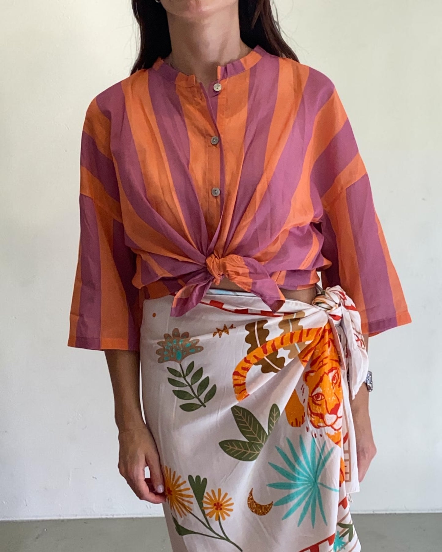 Camicia a righe in mussola art. 81107 Cheap&Chic