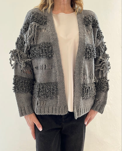 Cardigan con frange art. W26IT125 Gold&Gold