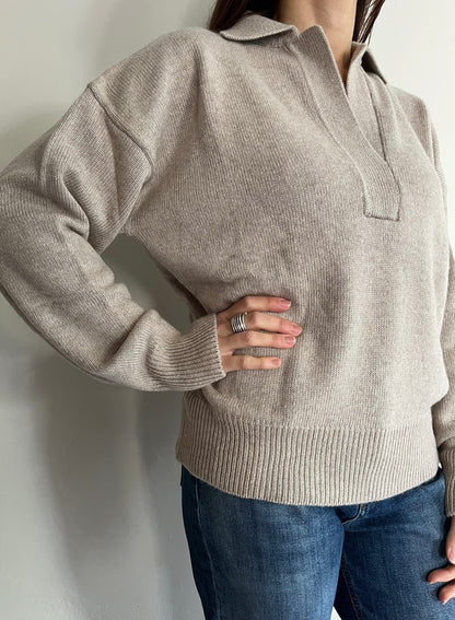 Maglia oversize scollo a V con colletto art.7AC7021 VICOLO
