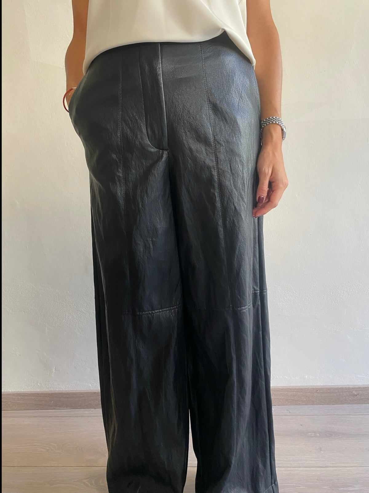 Pantalone palazzo in eco pelle art. PDT62B0A DIXIE