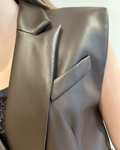 Gilet ecopelle con cintura art. LC95KGJC IMPERIAL