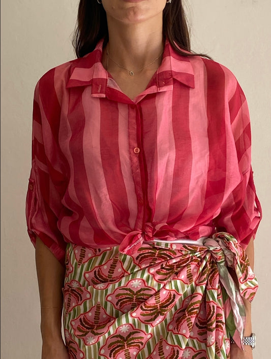 Camicia a righe con colletto Cheap&Chic