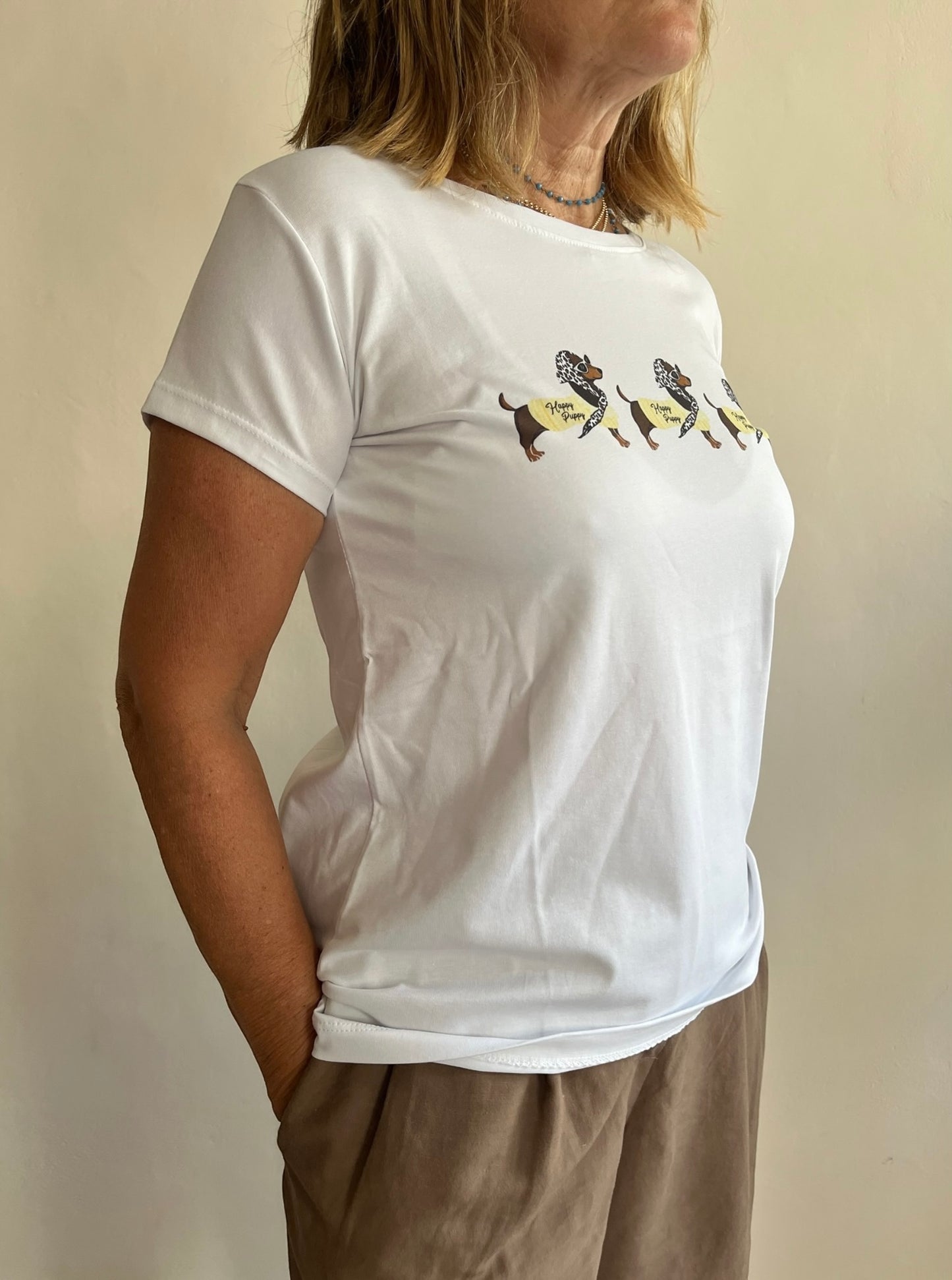 T-shirt con stampa bassotti art.B/374 BLU Classic
