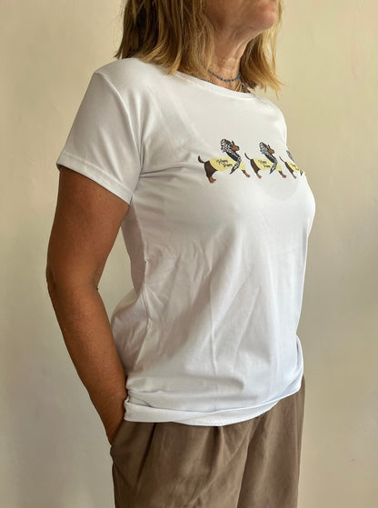 T-shirt con stampa bassotti art.B/374 BLU Classic