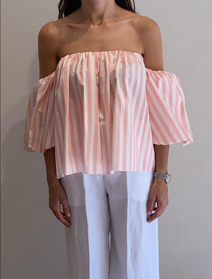 Top senza spalline a righe Cheap&Chic