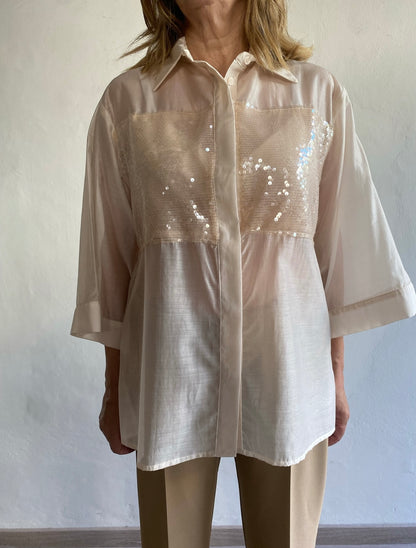 Camicia con inserto di paillettes art. CFRFWPN Dixie