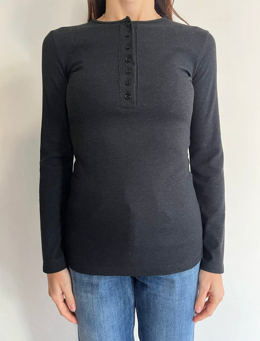 T-shirt serafino a costine 7 bottoni art. UAC0044 VICOLO