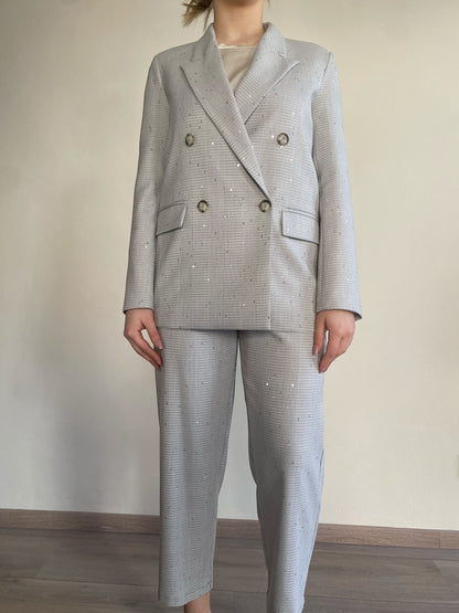Tailleur quadri con mini paillettes VICOLO