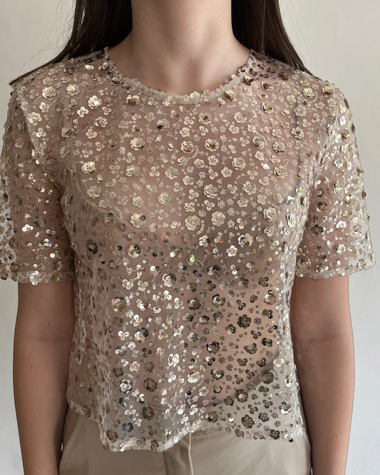 T-shirt con ricami di paillettes art. TAB0194 VICOLO
