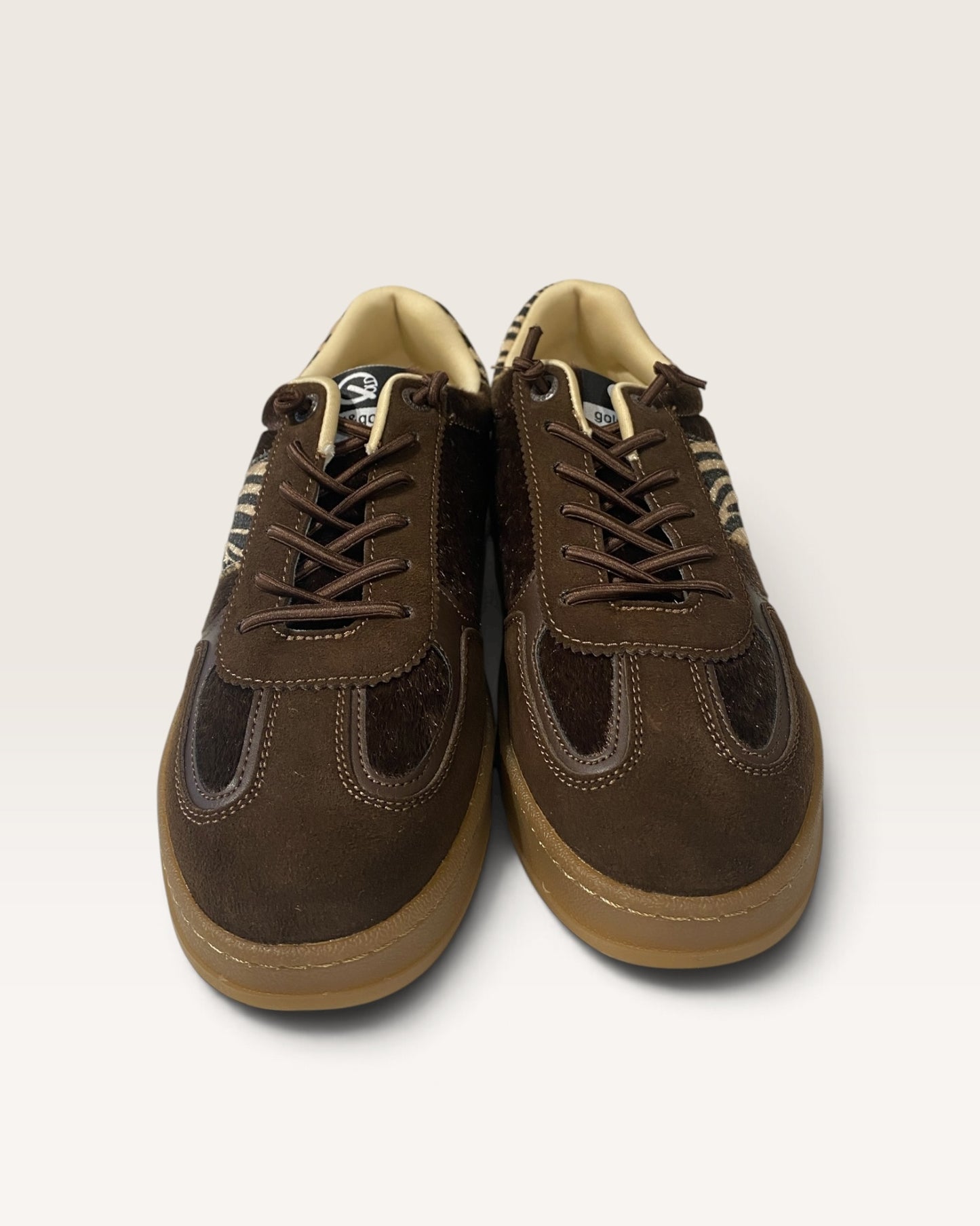 Sneakers con inserti animalier effetto cavallino art. GB1100 Gold&Gold