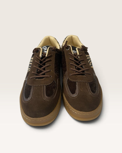 Sneakers con inserti animalier effetto cavallino art. GB1100 Gold&Gold