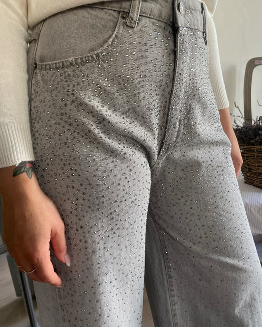 Jeans superpocket con strass art. GIUSI TENSIONE IN