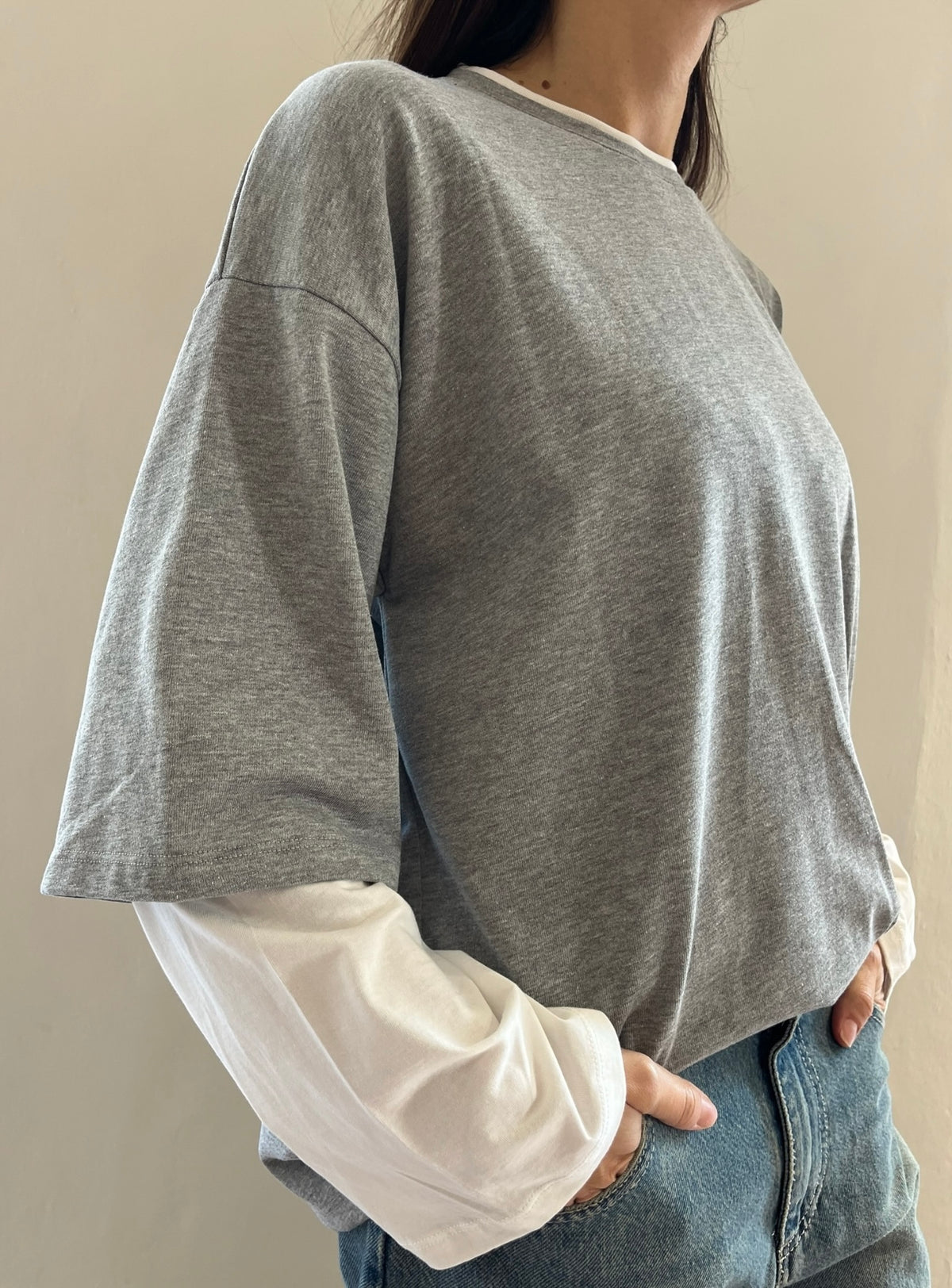 T-shirt oversized con doppia manica art. UAC0178 VICOLO
