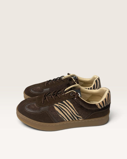 Sneakers con inserti animalier effetto cavallino art. GB1100 Gold&Gold