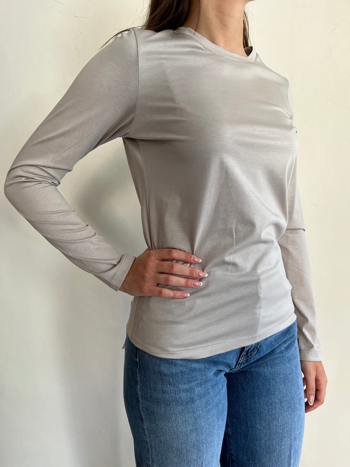 T-shirt a manica lunga in filo di Scozia art. T262B014A Dixie