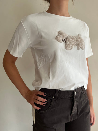 T-shirt con cagnolino ricamato art. JN1321 Cheap&Chic