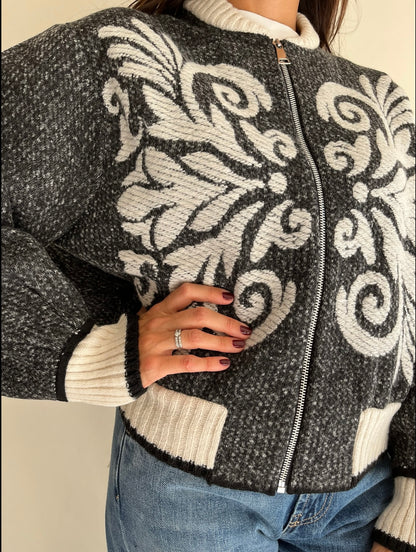 Bomber in maglia con ricami art. W6HMG064A Tensione In