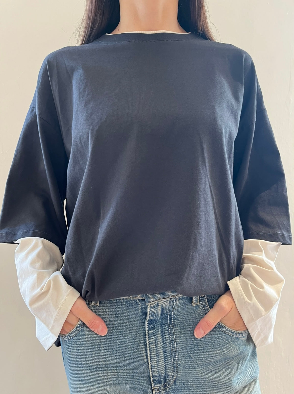 T-shirt oversized con doppia manica art. UAC0178 VICOLO