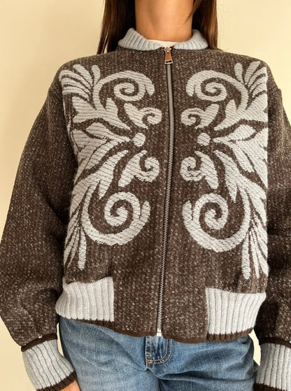 Bomber in maglia con ricami art. W6HMG064A Tensione In