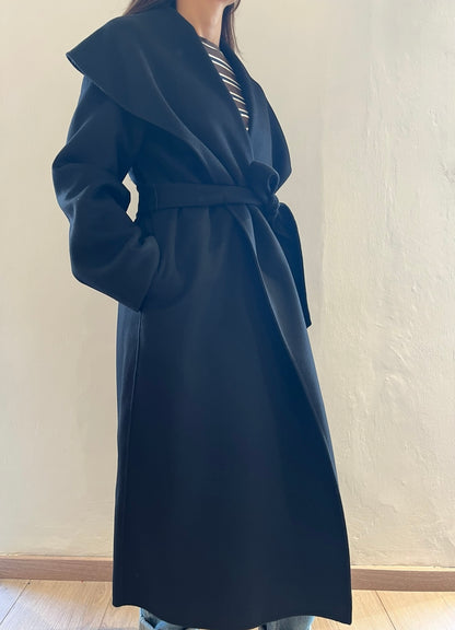 Cappotto con collo ampio e cinta art.TAC0008 VICOLO